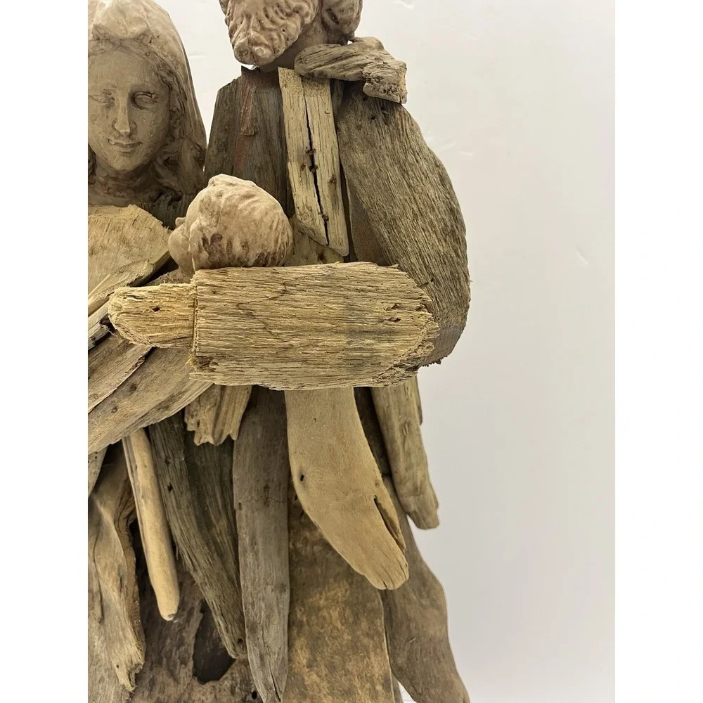 Christmas Driftwood Nativity Large Jesus Mary Joseph 18x11